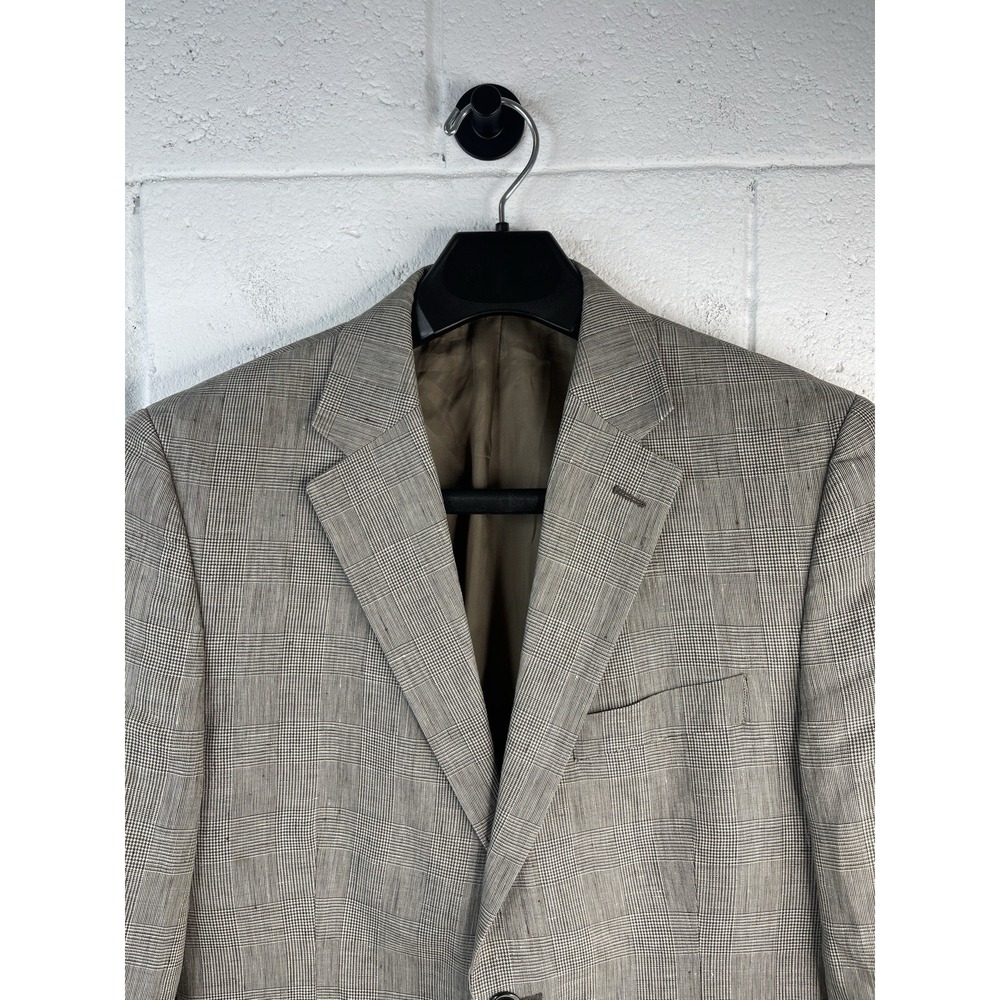 Lauren Ralph Lauren Men's Linen Blazer 40R Gray Check Slim Fit 2Btn Notch - Picture 5 of 13